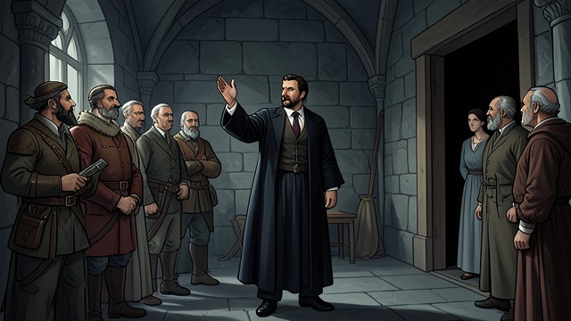 A Husband’s Challenge from "The Last Duel". A Husband’s Challenge Speaking for his wife Jean formally accuses Le Gris before the Parlement and offers combat.