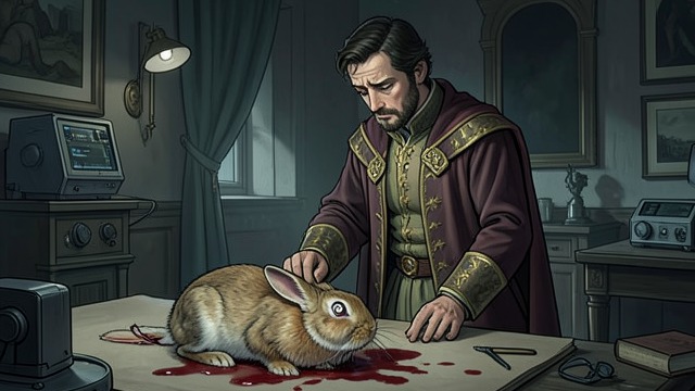 The Rabbit’s Final Look from "The Leopard". The Rabbit’s Final Look A small death observed The Prince watches a wounded rabbit die after the hunt.