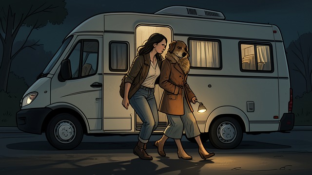 Care in the Small Home from "Nomadland". Care in the Small Home A life arranged around a companion Coco shares Linda May’s close quarters, daily routines, and movement between work sites.