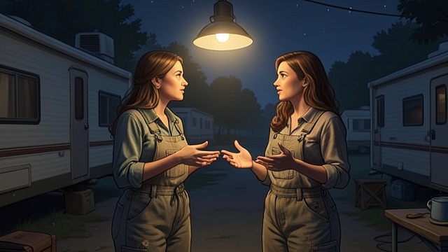 Meeting on the Night Shift from "Nomadland". Meeting on the Night Shift Common ground at Amazon Linda May and Silvianne Delmars work overnight as stowers and live near one another in the same RV park.