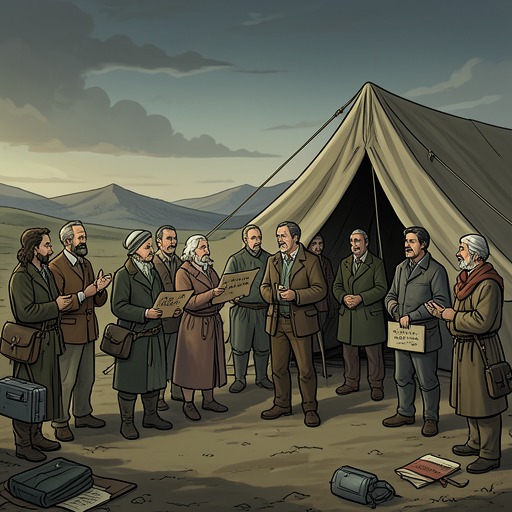 The Nomads’ Gathering Place from "Nomadland". The movement from isolated travel toward community gives Linda May practical help and a sense of belonging.
