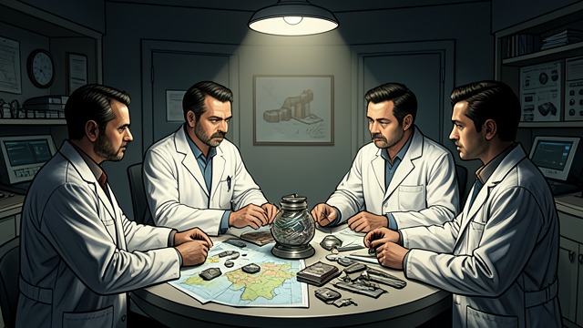 The Council of Specialists from "The Invincible". The Council of Specialists Exposed Anomalies Scientists compare the Condor’s damage, the survivors’ symptoms, the metal strata, and the references to flies.