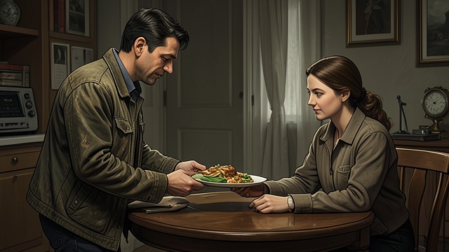 The Protective Gesture from "Sanctuary". The Protective Gesture Food Tommy secretly brings Temple Drake a plate of food when the others neglect her.