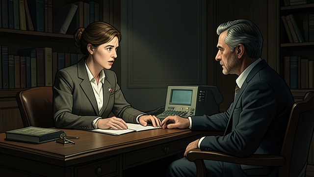 The Political Intervention from "Sanctuary". The Political Intervention Inquiry Narcissa Sartoris visits Eustace Graham to learn whether Lee Goodwin can survive the prosecution.