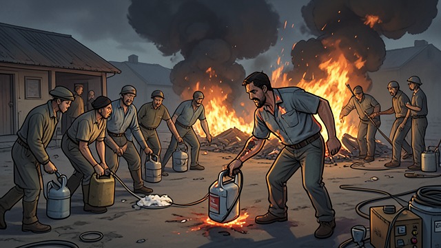 The Burning Attempt from "Sanctuary". The Burning Attempt Fire Attackers pour gasoline onto the jail’s vacant lot and attempt to burn Lee Goodwin.