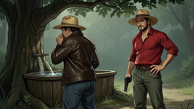 Springside Surveillance from "Sanctuary". Springside Surveillance An Intrusion Popeye watches Horace Benbow drink from an isolated spring, turning an ordinary pause into a controlled confrontation.