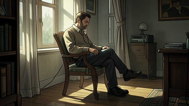 The Sunlit Chair from "Sanctuary". The Sunlit Chair Blind Movement The old man detects the changing shadow and drags his chair into full sunlight.