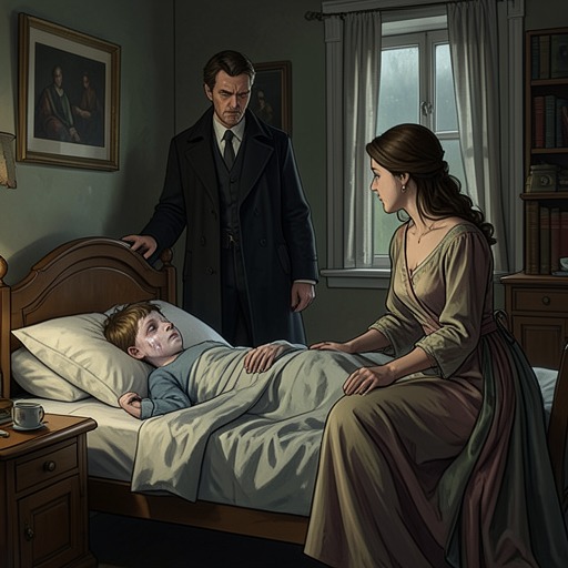 The Child and the Future from "Sanctuary". The sick child becomes a recurring measure of how adults justify love, violence, poverty, and responsibility.