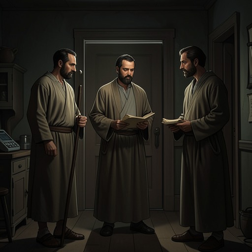 The Three Nephite Disciples from "Book of Mormon". This flow traces the disciples’ desire to continue ministering, their transformed bodies, hidden service, and role in future conversion.