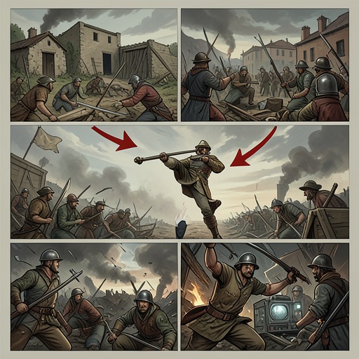 The Nephite Wars and Their Moral Logic from "Book of Mormon". This flow traces the movement from defensive necessity to political division, retaliatory anger, and catastrophic warfare.