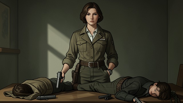 The Double-Gun Plan from "The Hollow". A Calculated Frame-Up False Simplicity Gerda takes two guns, uses one to kill John, and places the other beside the body.