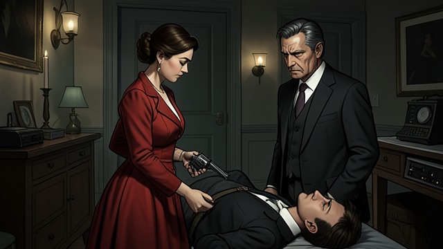 The Obvious Arrest from "The Hollow". Gerda as Suspect Initial Inference Inspector Grange sees Gerda beside the body with a revolver and assumes jealousy.