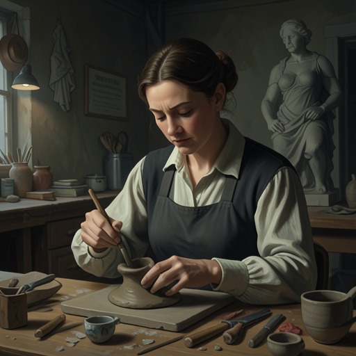 Art and Moral Imagination from "The Hollow". This flow traces how Henrietta's sculptures anticipate, interpret, and finally absorb the violence surrounding her.