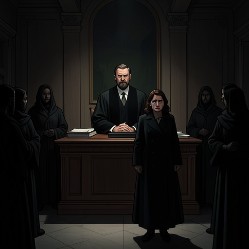 The Law Against Compassion from "The Hollow". This flow explores the conflict between legal justice and the characters' determination to protect Gerda from the consequences of her crime.