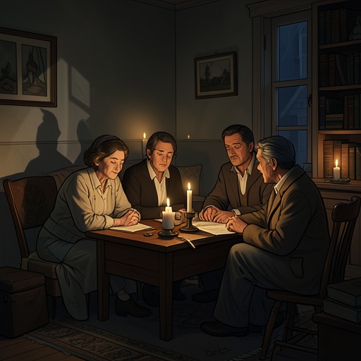 The Angkatell Household from "The Hollow". This flow follows the Angkatell family's peculiar charm as it shifts from comic hospitality to collective moral complicity.