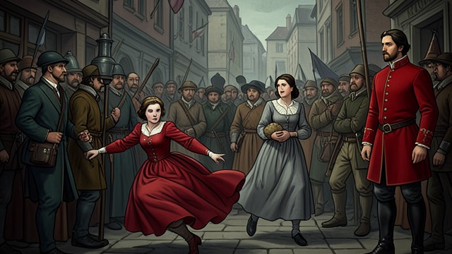 A Final Separation from "Henry IV, Part 2". The Hostess Left Behind Arrest and Distress Mistress Quickly is dragged away with Doll Tearsheet after a man has been killed in their company.
