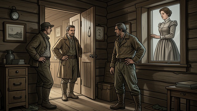Birney Enters the House from "The Outlaws". Birney Enters the House Hospitality Tested Mrs. Horton accepts Birney after he pays, though Del and Smith distrust his story.