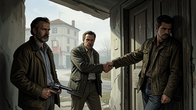 The Plan Accepted Uneasily from "The Outlaws". The Plan Accepted Uneasily Choosing to Continue Del asks how deeply his companions are involved with the law.
