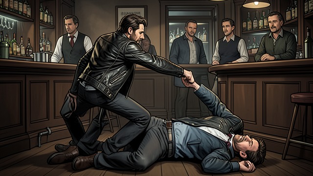 The Saloon Blow from "The Outlaws". The Saloon Blow Temper Before Judgment In the Long Horn, Del reacts to an elbow in the ribs by striking a stranger with his gun.