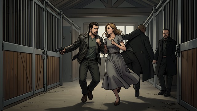 The Stable Gunman from "The Outlaws". The Stable Gunman A Second Ambush At the livery stable, Del suspects someone is waiting in the dark and pulls Kate back just before a gunman fires.