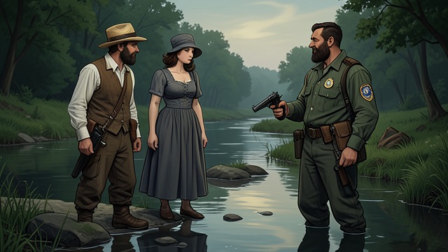 A Warning on the River from "The Outlaws". A Warning on the River Learning the Marshal’s Reputation The Kid and Smith explain that Bull Hammer uses his badge to kill and intimidate.