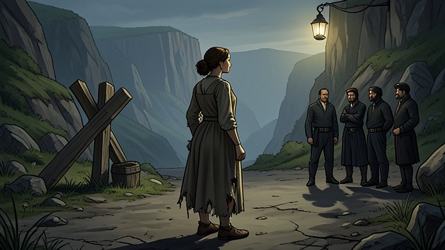 The Route to Safety from "The Outlaws". The Route to Safety An Experienced Warning Mrs. Horton predicts that Landon will ambush the main canyon road and proposes the old route past Enterprise Mine.
