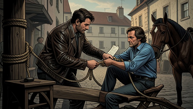 Escape from Prairie City from "The Outlaws". Escape from Prairie City A Desperate Break Del knocks Blackwell unconscious, ties him up, takes food and money, and leaves a note for his mother.
