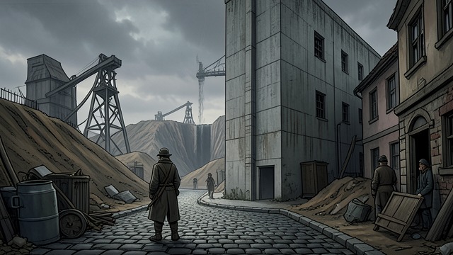 A Boomtown’s Remains from "The Outlaws". A Boomtown’s Remains Ruins Above Town Mine dumps and skeletal mills rise over Roily, while many cabins and storefronts stand empty.