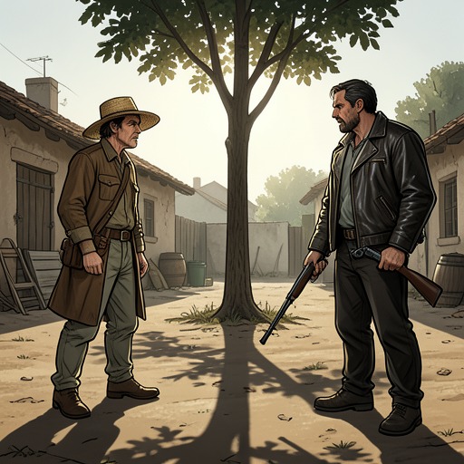 Del’s Dispute with Bull Hammer from "The Outlaws". This flow traces Del’s impulsive clashes with Bull Hammer and how an early test of strength affects his later sense of danger and pride.