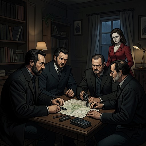 The Bank Robbery Plan Abandoned from "The Outlaws". This flow traces Del and his companions’ plan to rob Roily’s bank and how Kate’s danger changes what they are willing to do.