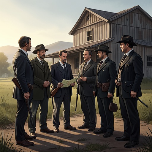 The Diamond M’s Changing Workforce from "The Outlaws". This flow traces the ranch crew’s shift from Red Muldoon’s operation to Landon’s armed network and the eventual collapse of that structure.