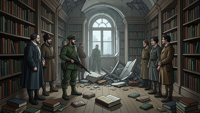 Police Destruction from "Babel". Police Destruction The raid Authorities attack the Old Library after Letitia Price reveals its existence.