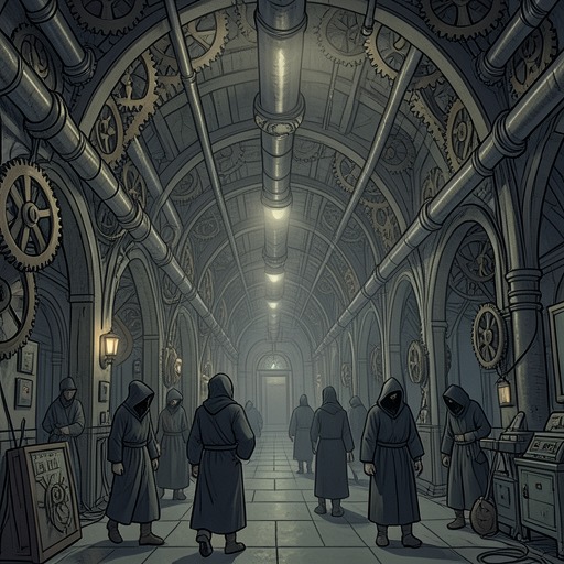 Empire's Fragile Machinery from "Babel". This flow traces how imperial power appears permanent until its dependence on hidden labor and specialized knowledge is exposed.