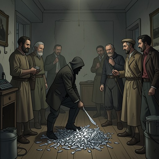 Silver Theft and Redistribution from "Babel". This flow traces Hermes’s covert thefts from small acts of solidarity into the larger politics of resource redistribution.