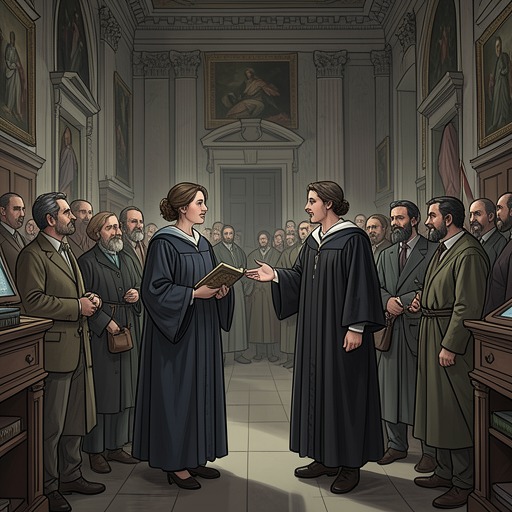 Babel's Women Scholars from "Babel". This flow follows the specific institutional barriers faced by Letitia Price and Victoire Desgraves as women who must disguise, negotiate, and defend their…