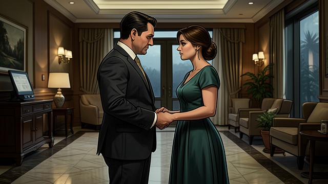 The Engagement at the Hotel from "The Museum of Innocence". The Engagement at the Hotel Rings exchanged At the Grand Semiramis Hotel, Kemal gives Füsun an engagement ring in front of Nesibe, Çetin, and the other guests.