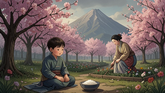 A Home Claimed from "The Character of Rain". A Home Claimed Daily belonging The Narrator (God) builds a world around Nishio-san, the garden, and the mountain landscape.