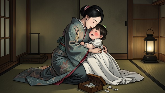 A Promise to Stay from "The Character of Rain". A Promise to Stay The decision reversed After speaking privately with Father, Nishio-san returns and tells the child she will stay.