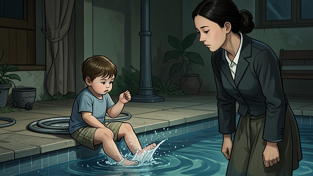 Survival’s Official Story from "The Character of Rain". Survival’s Official Story A parental explanation After the pool incident, Mother tells the child that a fall and head injury caused the drowning.