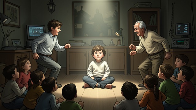 孩子们中的一个兄弟姐妹,《雨的性格》中的场景。孩子们中的一个兄弟姐妹 安静的幺子 叙述者的哥哥和姐姐奔跑、争吵、发明游戏,而年纪最小的孩子却一动不动。他们行为上的差异使这个婴儿显得仿佛置身于寻常的家庭生活之外。 差异化为等级 父母已经有了两个活跃好动的孩子,并把年纪最小的孩子视为第三个不同寻常的存在。孩子尚不能以可见的方式回应之前,家庭纽带便已存在。