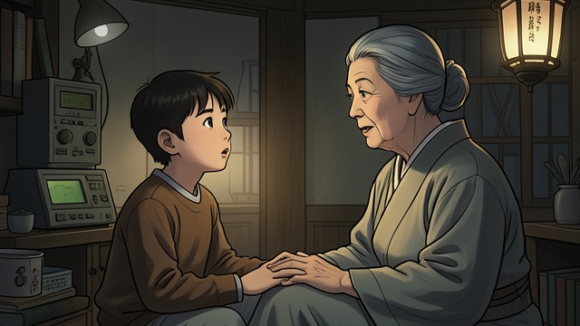 A Secret Conversation from "The Character of Rain". A Secret Conversation Questions for Nishio-san The child asks Nishio-san why people die and then listens to her memories of family members killed in war.