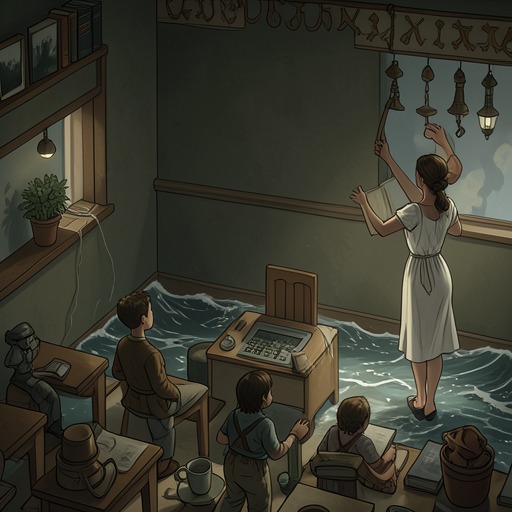 Rain, Water, and Belonging from "The Character of Rain". This flow traces water from an element of childhood delight and identity to a setting of danger, surrender, and rescue.