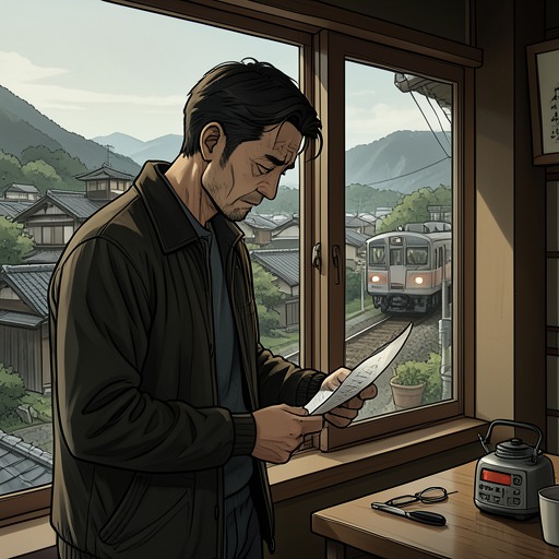 The Struggle Over Departure from "The Character of Rain". This flow traces the Narrator (God)'s struggle to hold onto Japan after learning that diplomatic life will force the family to leave.