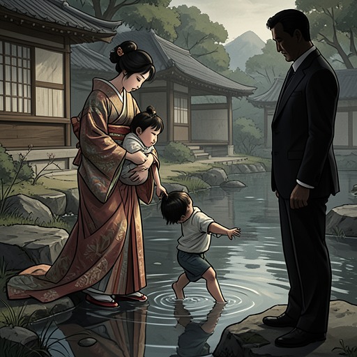 Nishio-san’s Choice from "The Character of Rain". This flow traces Nishio-san's caregiving, her conflict with Kashima-san, and the decision that briefly preserves her place in the child's life.