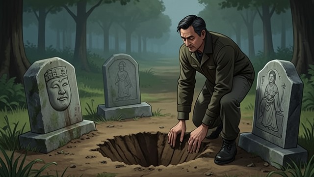 The Grave of Yang Dong from "The Dark Forest". Returning to the Beginning Two Headstones Rejected by the village, Luo Ji walks to the cemetery where Yang Dong and Ye Wenjie are buried.
