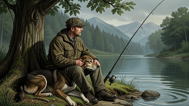 Mountain Rituals from "The Dog Stars". The Dog at the Creek A familiar role Jasper rests beside Hig while he assembles his rod and fishes.