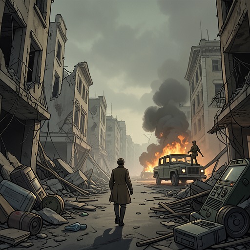 The Collapse and Its Survivors from "The Dog Stars". This flow traces how pandemic, social breakdown, and a second disease reshape the world Hig must inhabit.