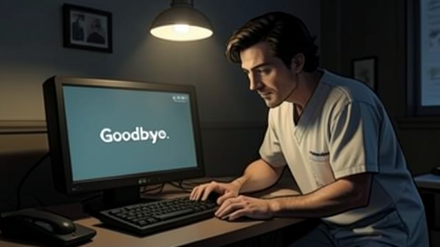A Distressing Post from "This Is Going to Hurt". A Distressing Post A message at night During a quiet night shift, Adam Kay sees Simon post a farewell message online.