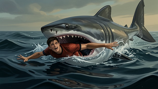 Escape and Rescue from "The Adventures of Pinocchio". Cooperation at Sea The Second Leap Pinocchio carries Geppetto out through the Shark’s mouth and swims into the open sea.