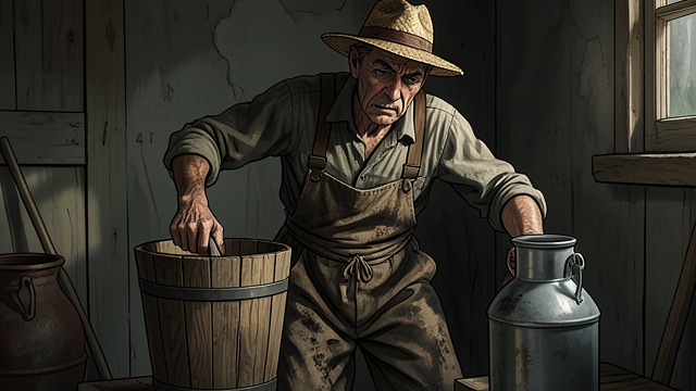 Milk Earned by Work from "The Adventures of Pinocchio". Provision Through Labor A Fair Exchange Pinocchio asks Farmer John for milk but cannot pay.